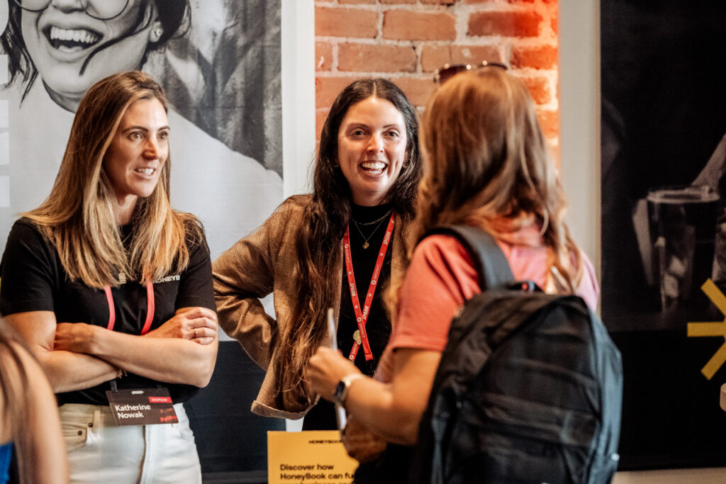 People standing at a creative conference