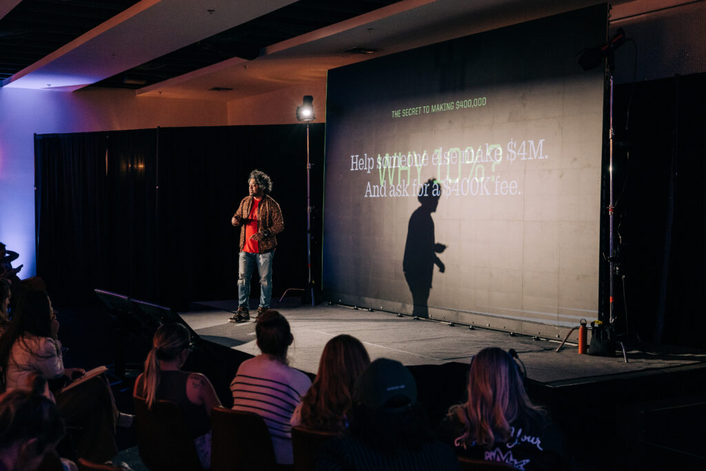 Dan Mall presenting 4 actions to Making More Money as a creative business owner