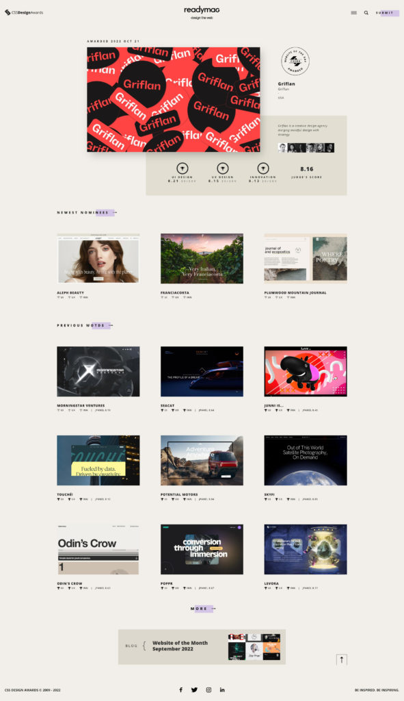 CSS Design Awards Website