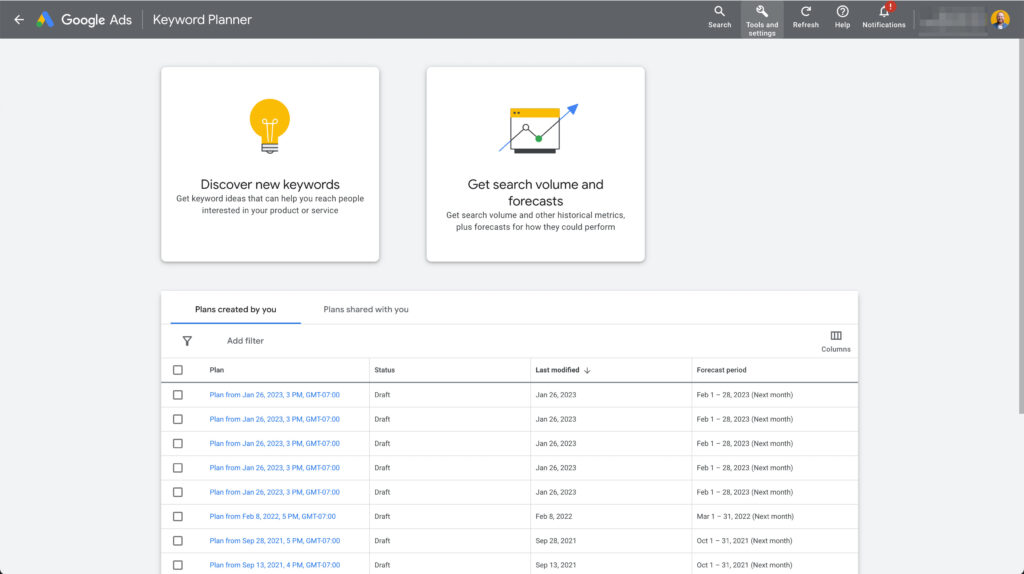 Google Keyword Planner