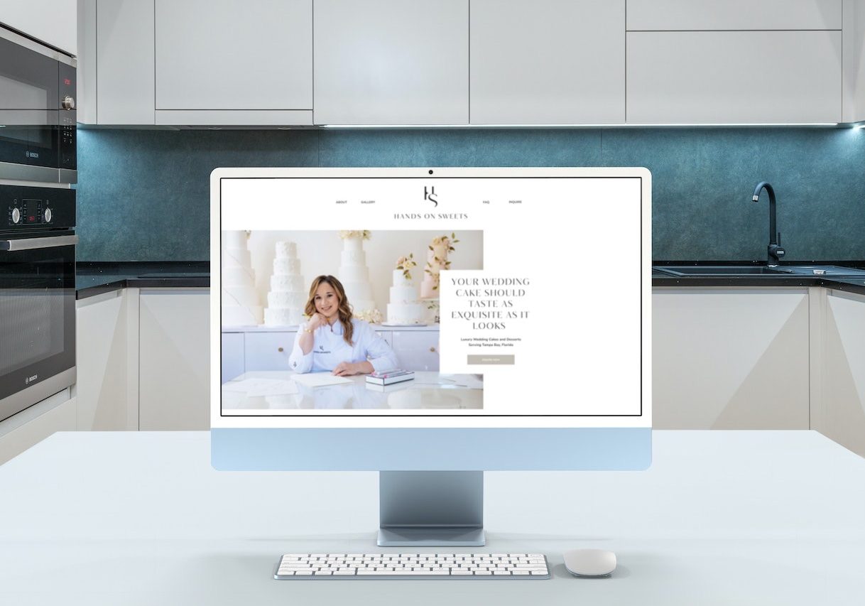 Photo of a desktop in a kitchen of a baker website.