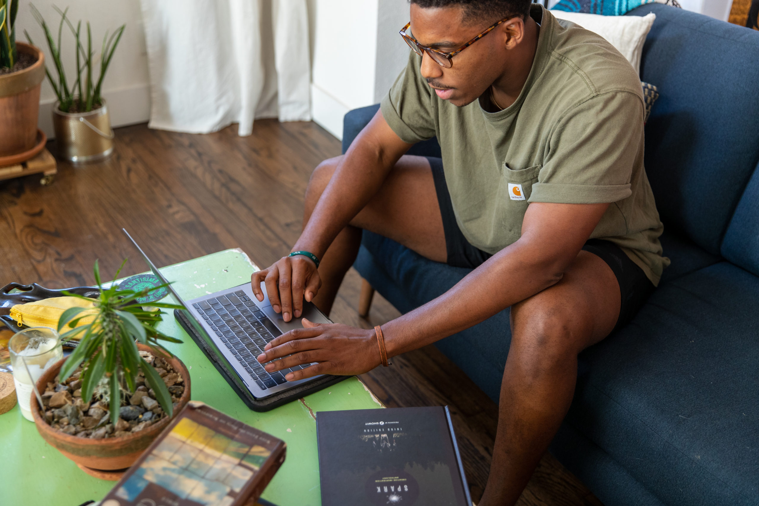 Male Website Designer Experiencing Creative Block