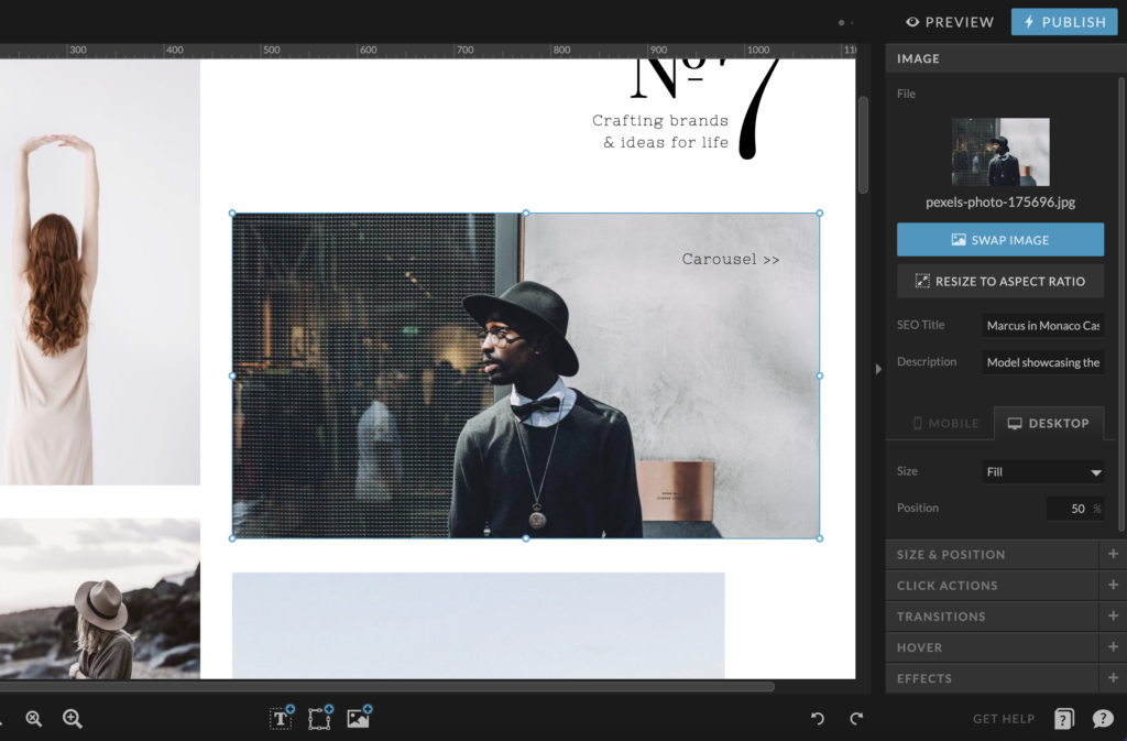 Display of how to use Showit Image SEO Optimization 