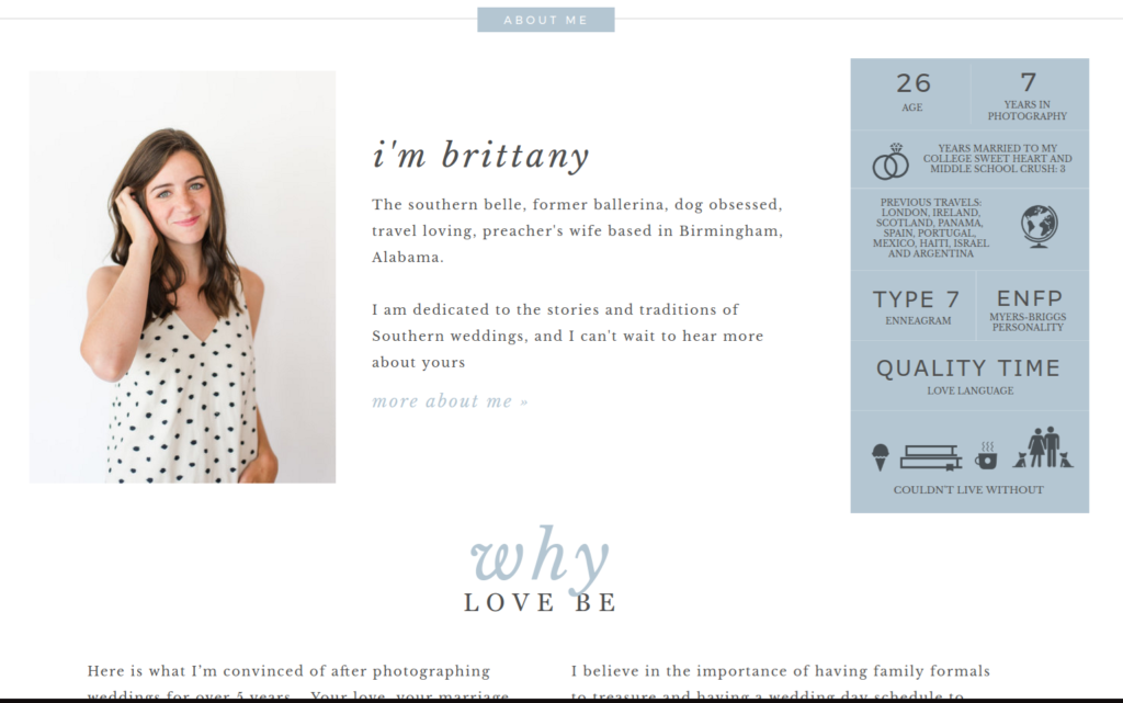 wedding photographer website - showit