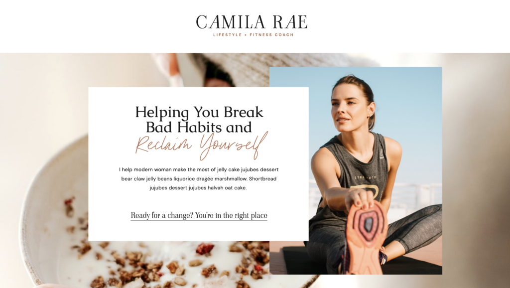 Health and Wellness Website Templates Camila Rae