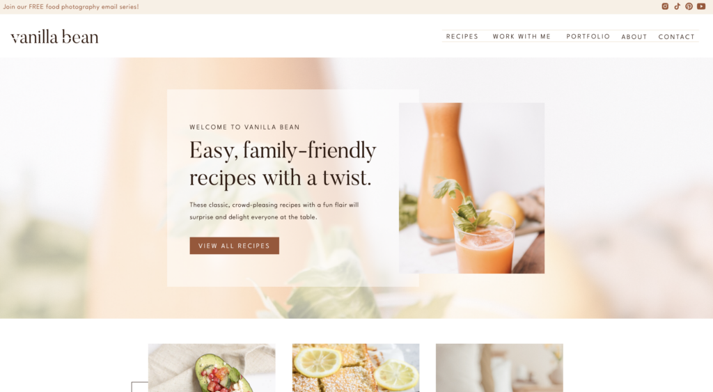 Health and Wellness Website Templates Vanilla Bean
